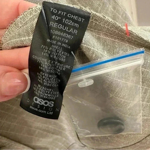 ASOS Pinstripe Slim Fit Light Grey Sports Coat
Office Business Casual 40 Reg - Picture 8 of 8